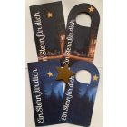 Klappkarten und Türhänger "Ein Stern für dich" mit goldfarbenem Metallstern