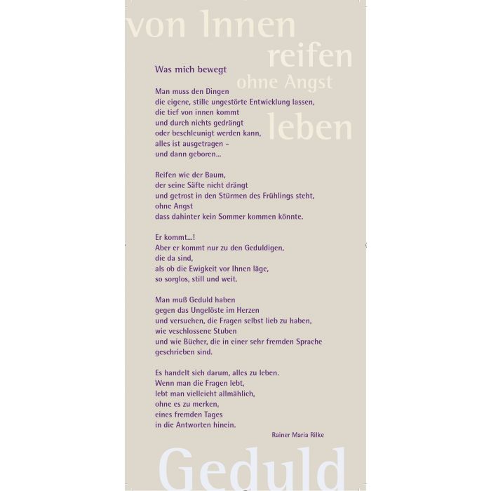 Passionskarte 2 Was Mich Bewegt Rilke Gedicht